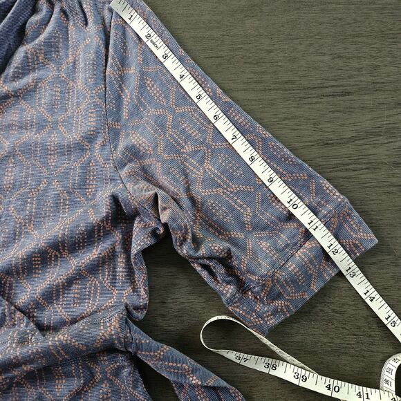 Toad & Co Cue Faux Wrap Cafe Dress Womens Size L Gray Geometric Gorpcore - Picture 7 of 9